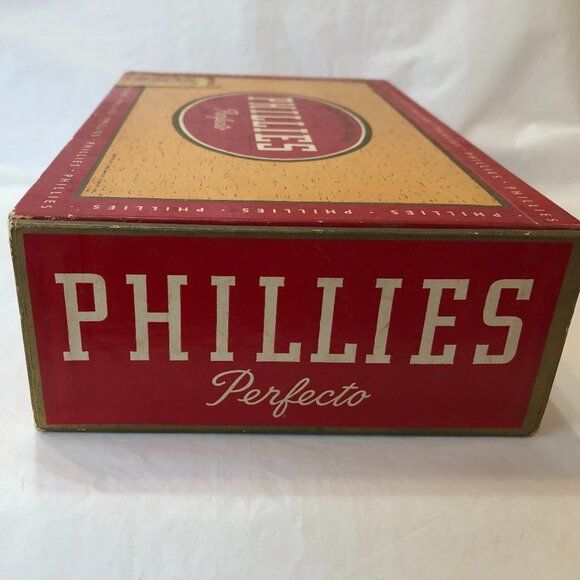 Vintage PHILLIES CIGAR BOX / Perfecto / Smoking / Tobacco / Empty 10 Cent Cigars - Picture 5 of 8